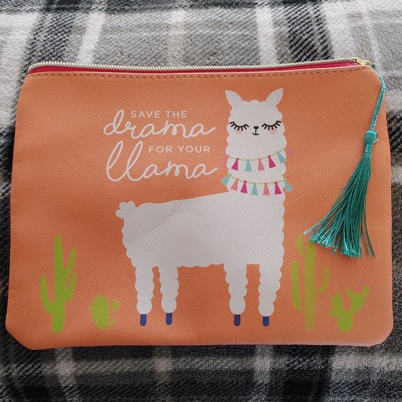 RUBY+ CASH Handbags - DRAMA LLAMA MAKEUP BAG